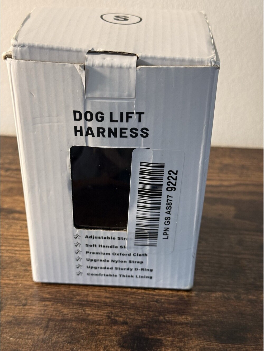 Adjustable Nylon Dog Lift Harness Support Recovery Sling, Size S, Black